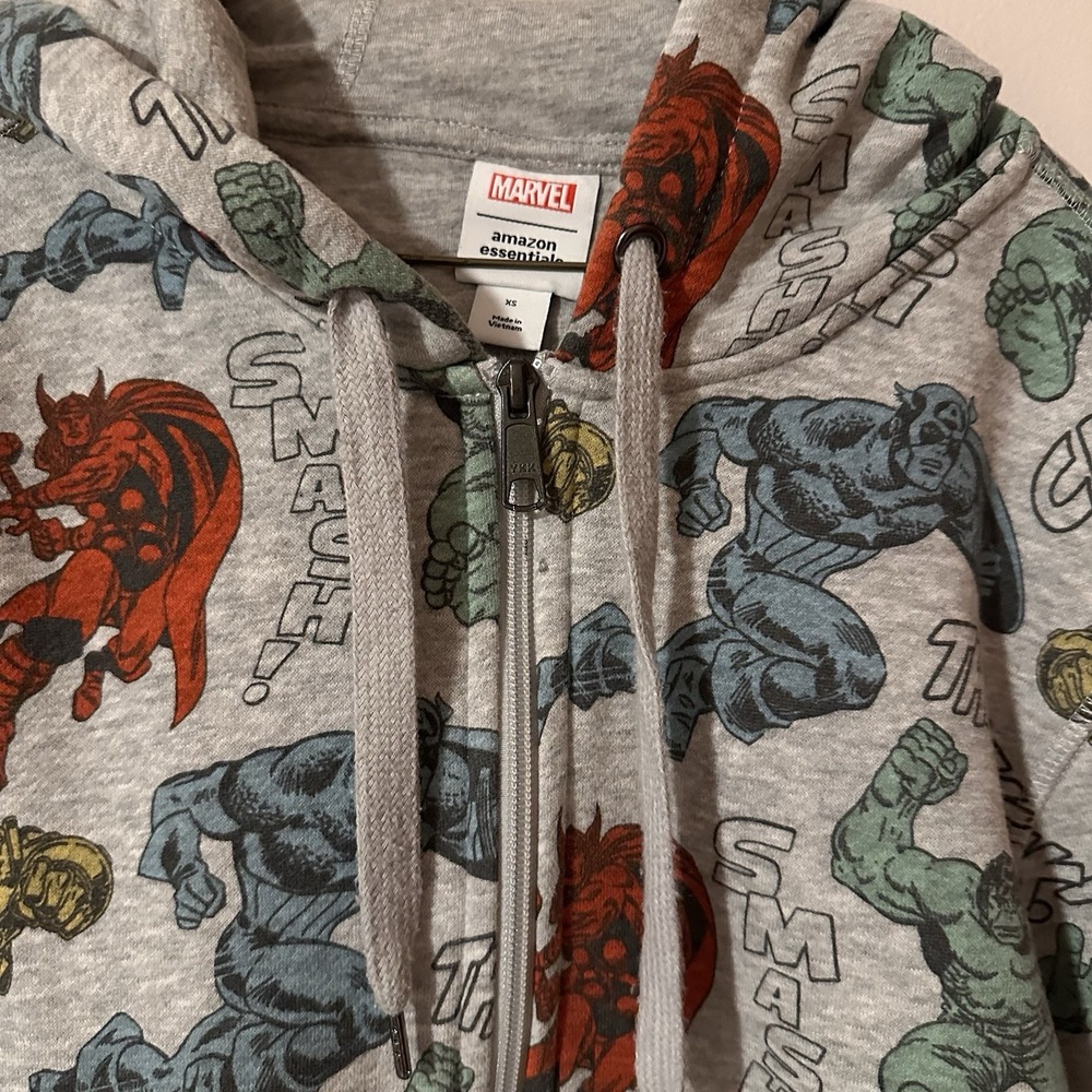 Marvel Sweatshirt Full Zipper Size XS Hulk Thor Captain‎ America - Picture 5 of 15